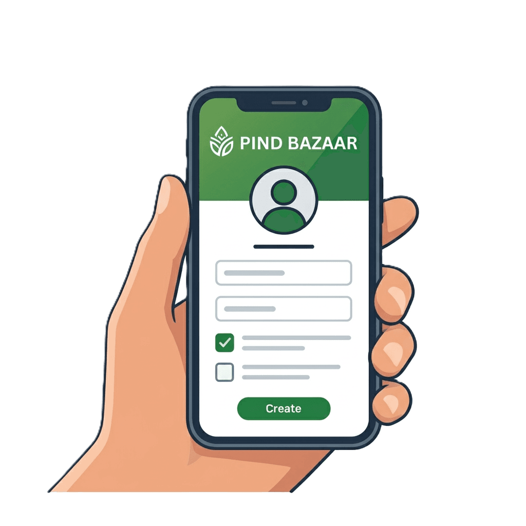 Illustration of farmer onboarding and field registration