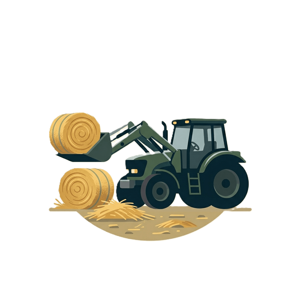 Illustration of field collection and GPS-guided balers